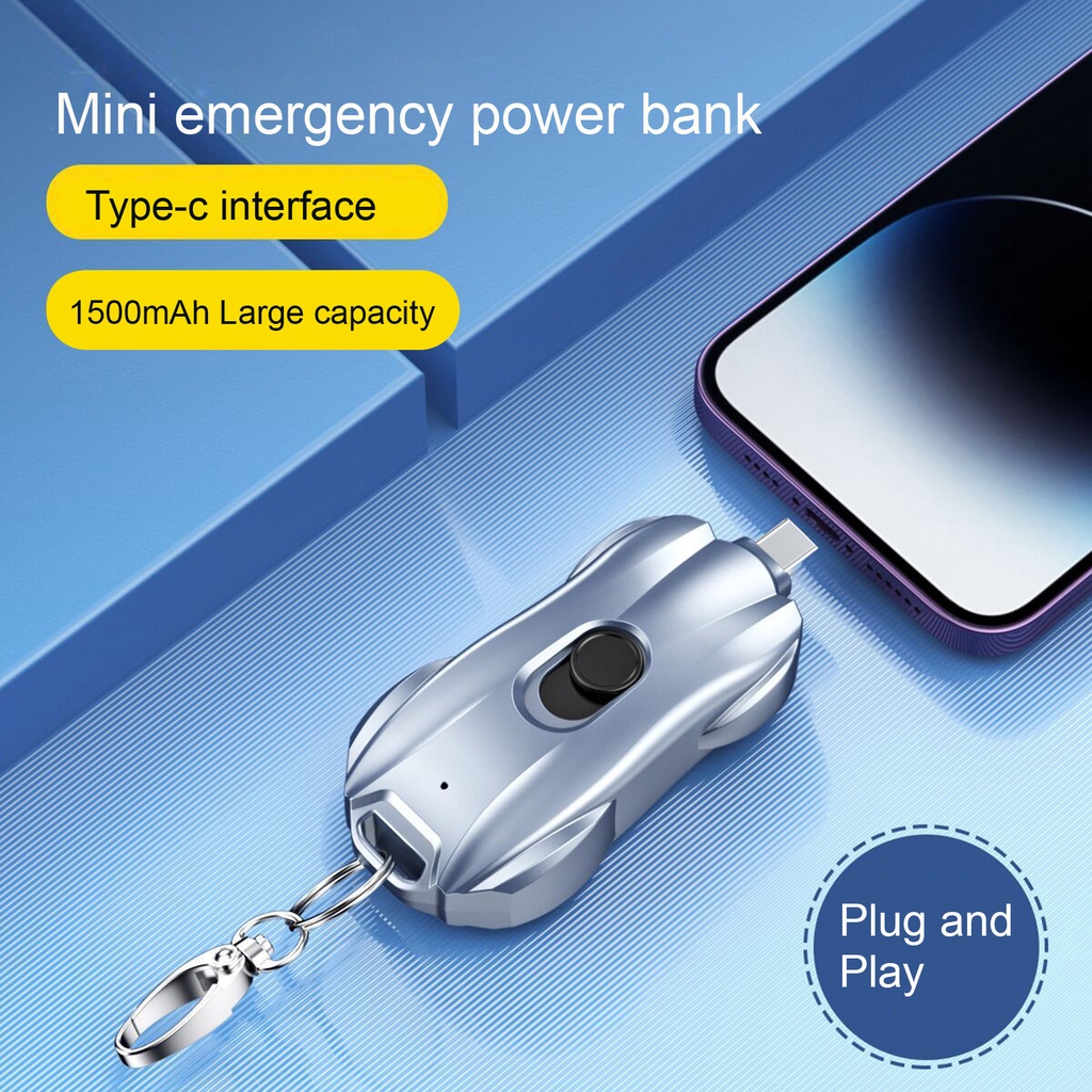 Sạc Dự Phòng Type-C 1500mAh Thiết Kế Dạng Móc Khóa Tiện Dụng Cho Điện Thoại Di Động