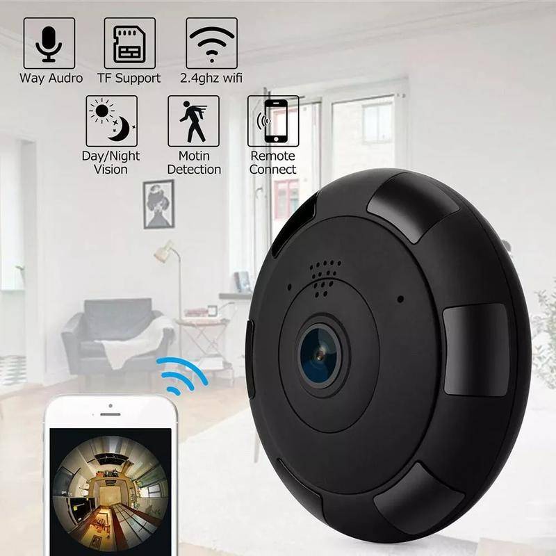 Camera Mắt Cá Không Dây Xoay 360 Độ Kết Nối WIFI Thông Minh V380 Pro 1080P