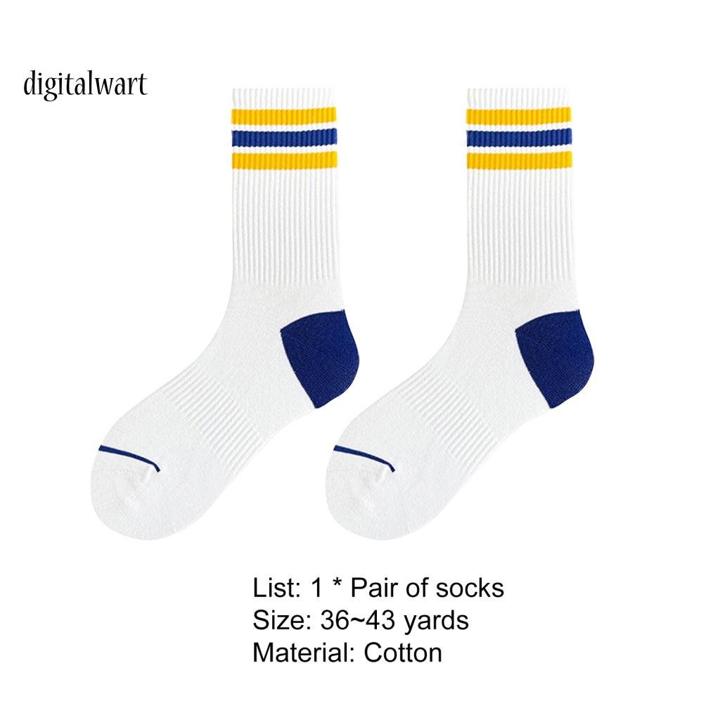 Kỹ Thuật Số| 1 Đôi Vớ Thể Thao Dài Bằng Vải Cotton Mềm Nhẹ Thoáng Khí Màu Tương Phản Nhanh Khô Độ Co Giãn Cao Cho Nam
