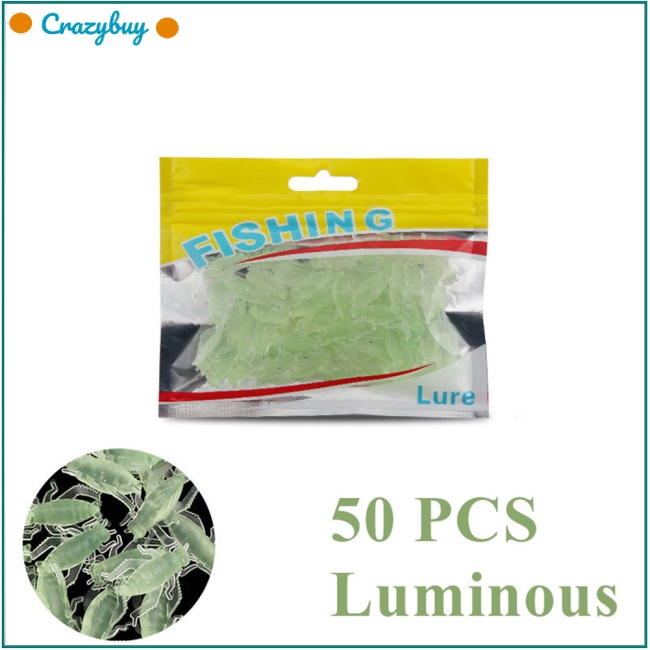 Cr Set 50 Mồi Câu Cá Giả Hình Quả Ớt Bằng Silicon Dài 0.7g Chiều Dài 2.1cm Có Móc Tiện Dụng