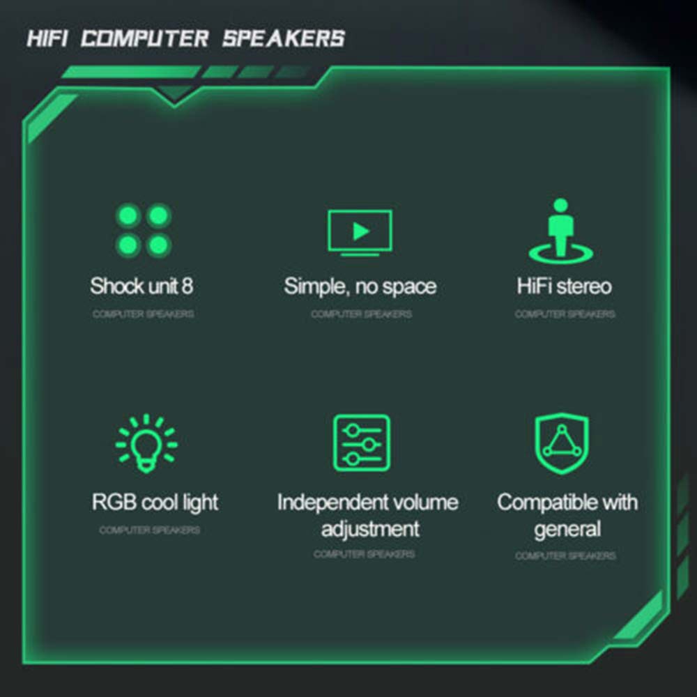 Computer Speakers Wired Speaker PC Soundbar Stereo USB Powered for Laptop Tablet