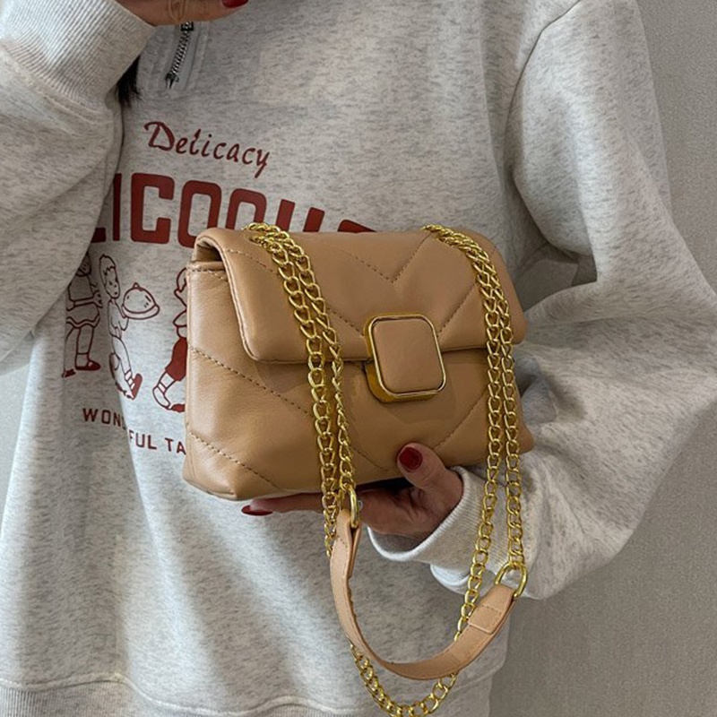 Túi Đeo Chéo Vai Hình Thoi Dây Mắt Xích Thời Trang Dành Cho Nữ