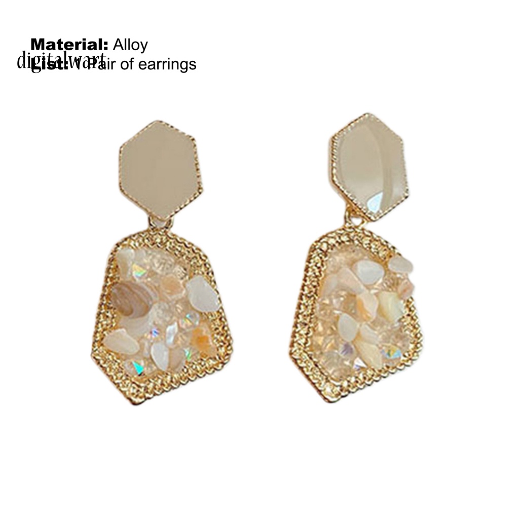 Kỹ Thuật Số| Khuyên Tai Dáng Dài Đính Đá Tự Nhiên Phong Cách Retro Thanh Lịch