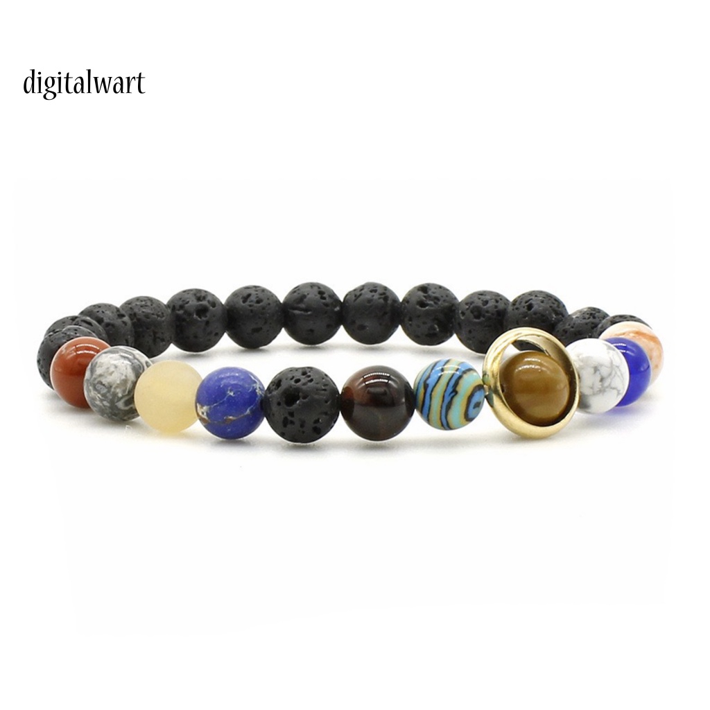 Kỹ Thuật Số| Vòng Tay Chuỗi Hạt Đá Núi Lửa Hình Hành Tinh Tám Hành Tinh Nhiều Màu Sắc Hệ Mặt Trời Quà Tặng Cho Bạn Thân Bạn Thân Nam