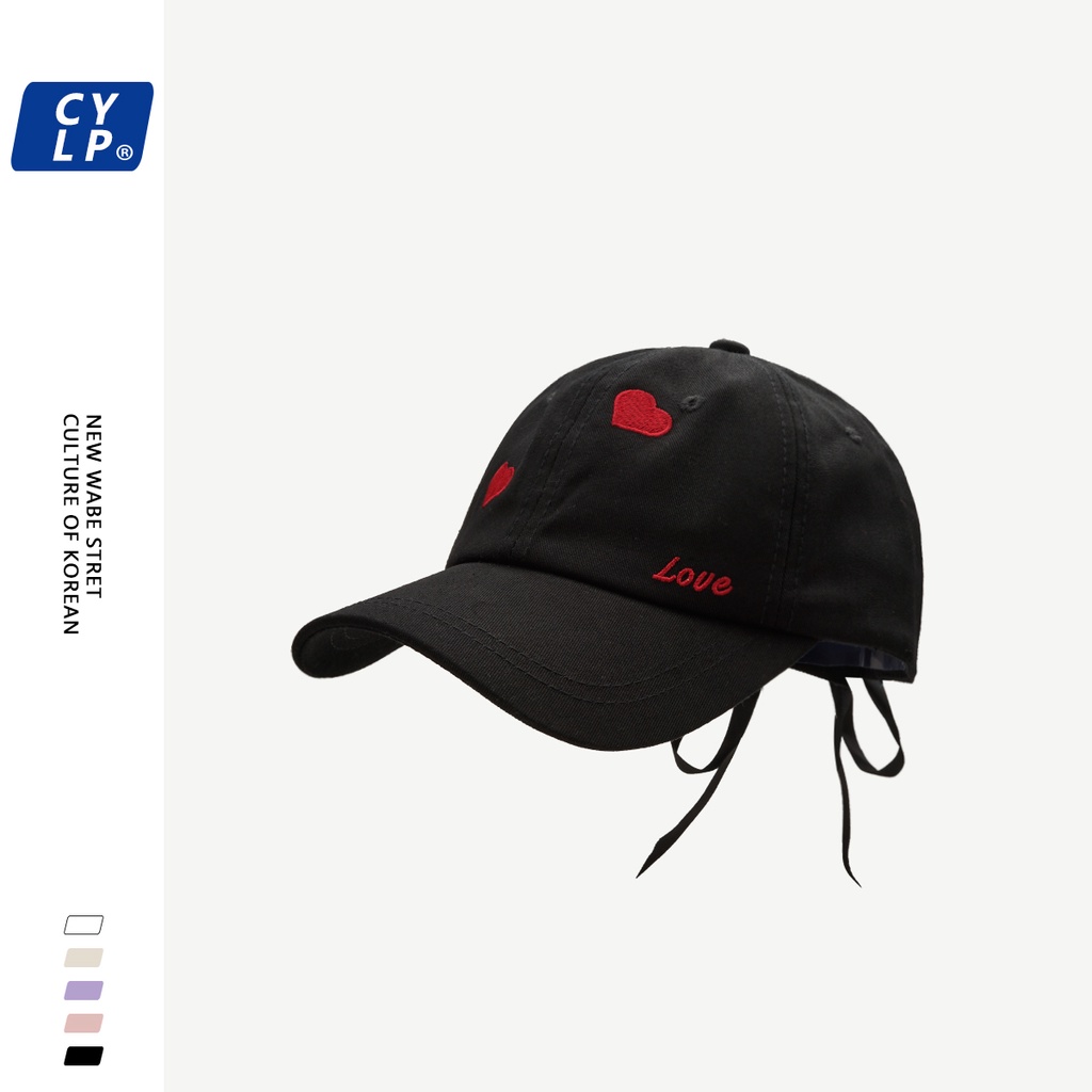 Mũ Lưỡi Trai Thêu Hình Trái Tim Phong Cách Hàn Quốc Thời Trang Mùa Hè Cho Nữ