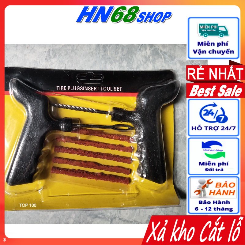 Bộ Dụng Cụ Vá Lốp Xe Cho Cả Ô Tô Xe Máy Không Săm Ruột Tiện Dụng Bền Đẹp HN68