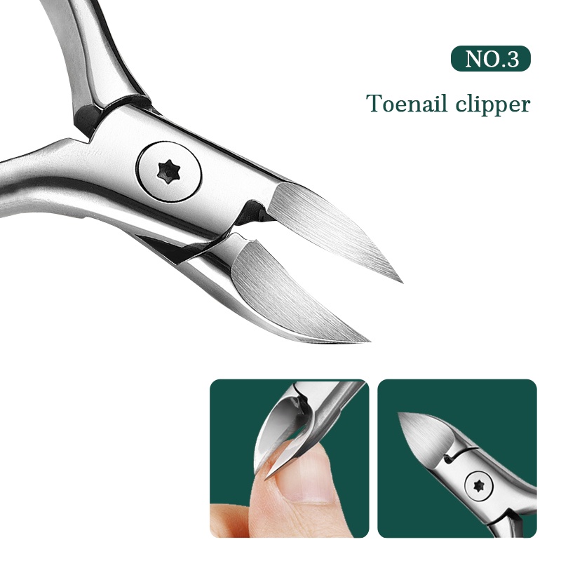 Bộ Kềm Cắt Móng Tay 9 Trong 1 Bằng Thép Không Gỉ Bao Da Bò