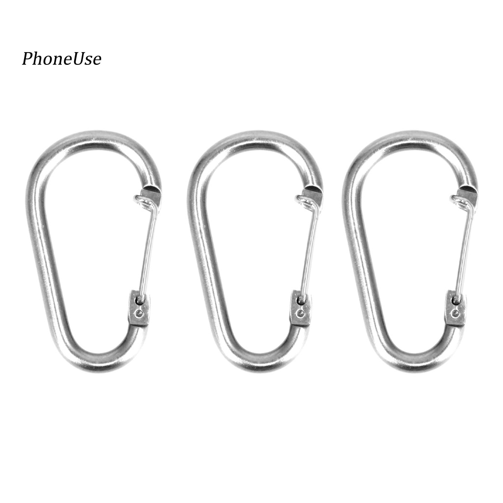 Bộ 3 Móc Khóa Chữ D Bằng Hợp Kim Nhôm PU Chống Thấm Nước Tiện Dụng Cho Cắm Trại