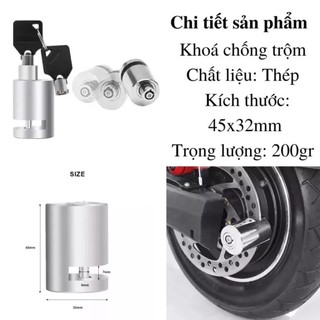 Khóa Phanh Đĩa Chống Trộm Bằng Thép Nguyên Khối Thông Minh Và An Toàn