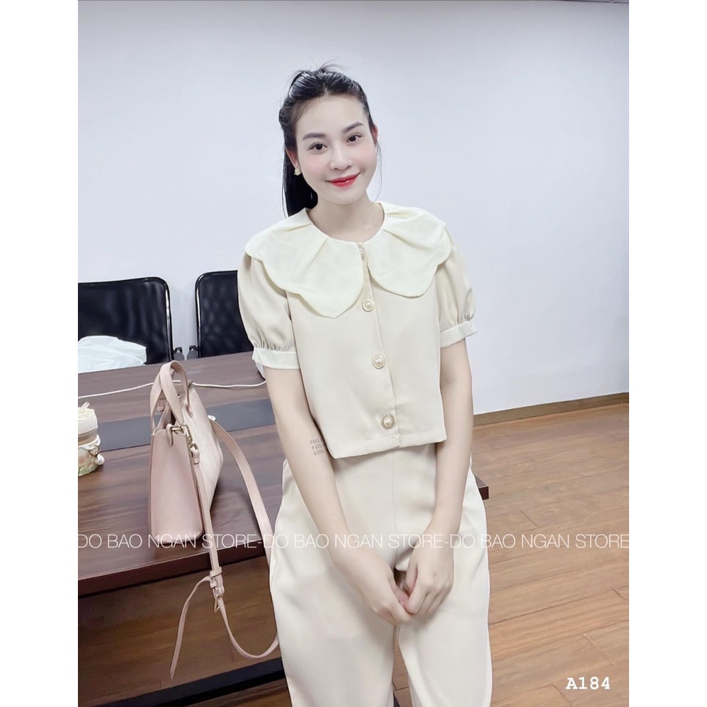 ✨BÁN SỈ✨SET PHỐI CỔ TƠ HOA QUẦN SUÔNG 2 MÀU BE, ĐEN