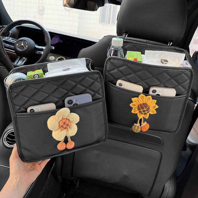 Car Seat Back Buggy Bag Cute Trending Cartoon Creative Multifunctional on-Board Storage Box Car-Used Storage Box r2Ob