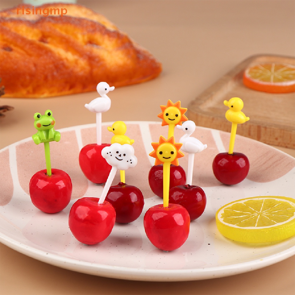 Set 8 Nĩa Ăn Trái Cây / Tráng Miệng Hình Động Vật Hoạt Hình Mini Cho Bé