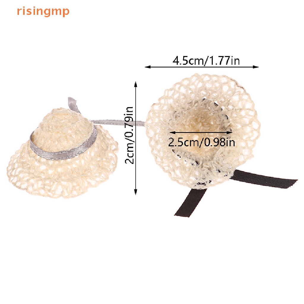 Mũ Rơm Đan Thắt Nơ Dễ Thương Trang Trí Nhà Búp Bê