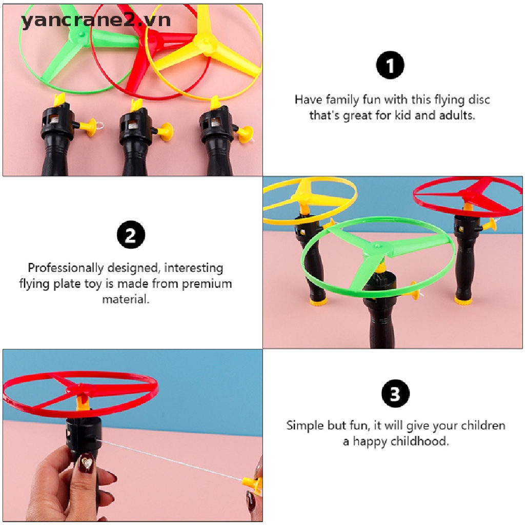 Set 6 Đĩa Bay Đồ Chơi Trực Thăng Dạng Kéo Dây {yancrane2.vn}