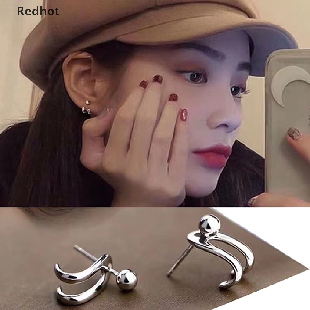 1 Đôi Bông Tai Dạng Xỏ Hai Dây Đính Hạt Mini Đơn Giản Thời Trang Dự Tiệc