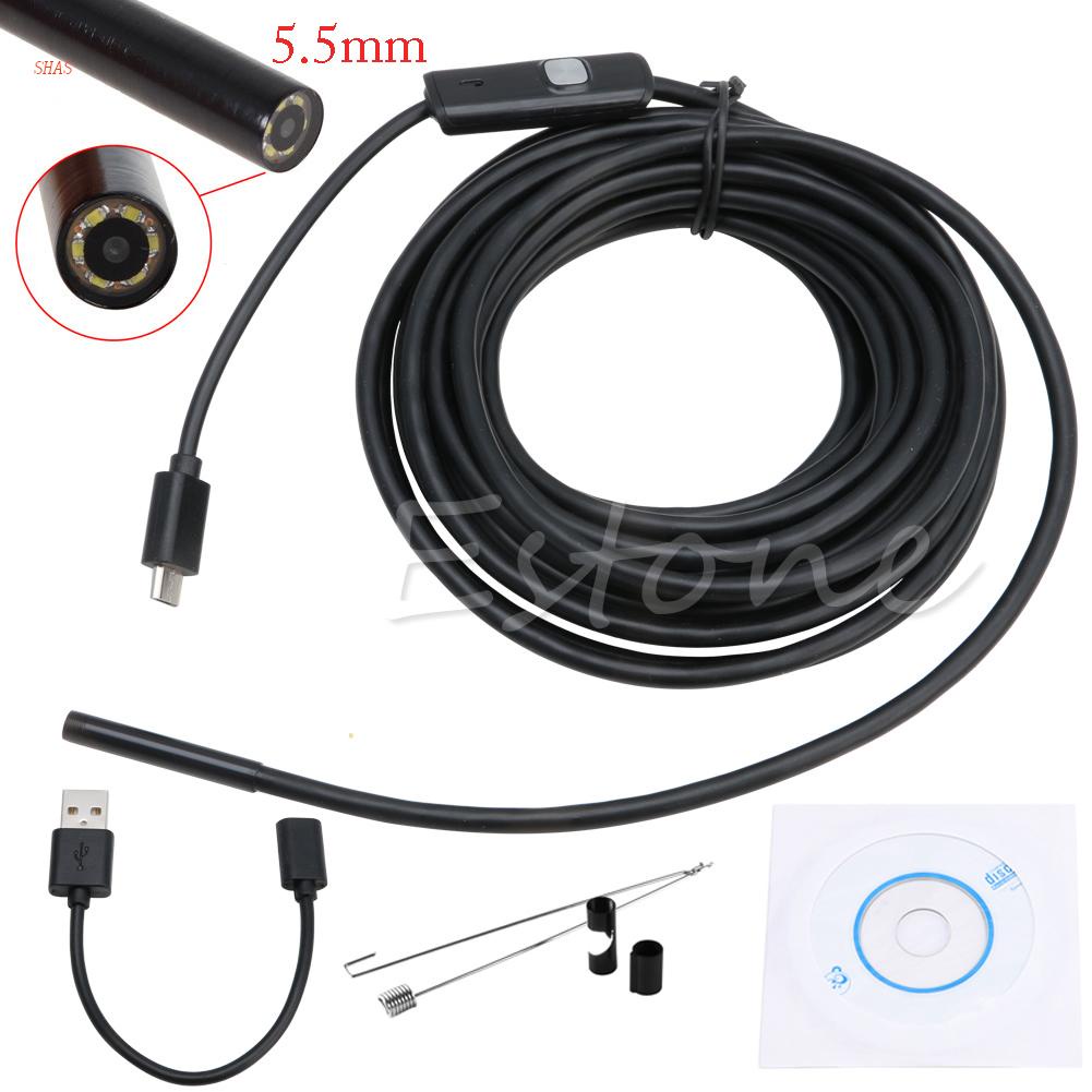 Dây Camera Nội Soi 6LED 5.5mm 7mm 1M 2M 5M Chống Nước Cho Android