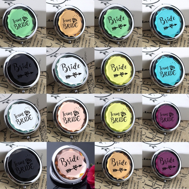 Gương Trang Điểm Gấp Được Bằng Kim Loại brroa Làm Quà Tặng Đám Cưới