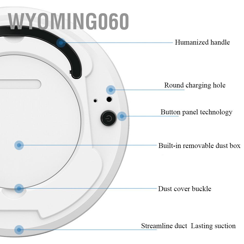 Wyoming060 Máy hút bụi Robot thông minh USB đa chức năng quét nhỏ cho các thiết bị gia dụng