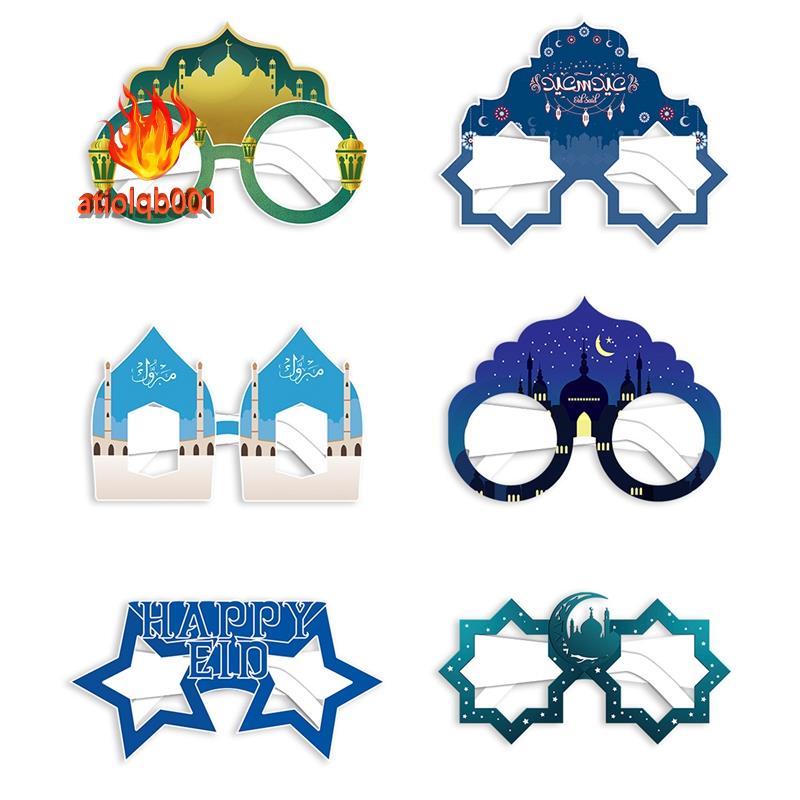 Set 6 Kính 3D Hình Mặt Trăng Ngôi Sao Trang Trí Tiệc Ramadan