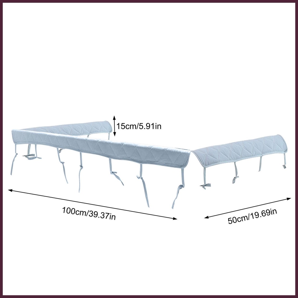 Đệm Chắn Thành Nôi Ba Mặt Dát Đá Quý Màu Trơn Bảo Vệ Toàn Diện