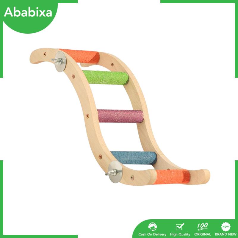 Đồ Chơi Cầu Thang Leo Bằng Gỗ Khối Lượng Nhẹ Bền Bỉ Cho Chim Vẹt Đứng