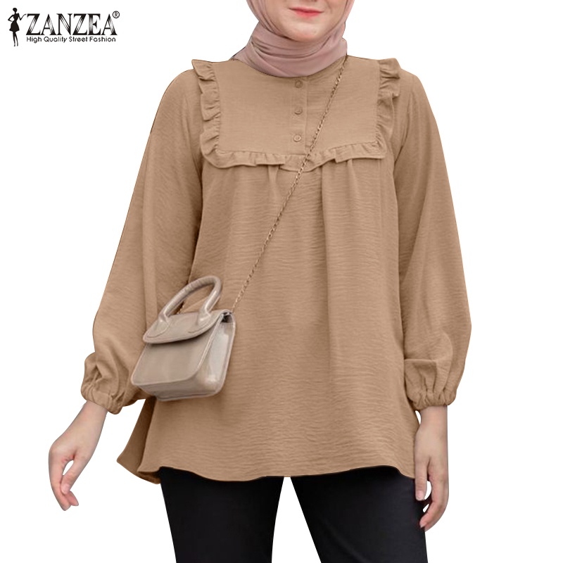 Zanzea Áo Nữ Tay Dài Phối Ren Thời Trang