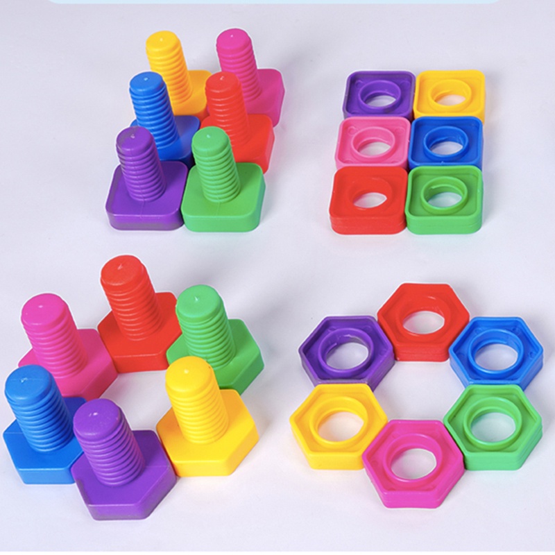 Set 10 Đồ Chơi Xếp Hình Bằng Nhựa Nhiều Màu Sắc Giáo Dục Theo Phương Pháp Montessori Cho Bé