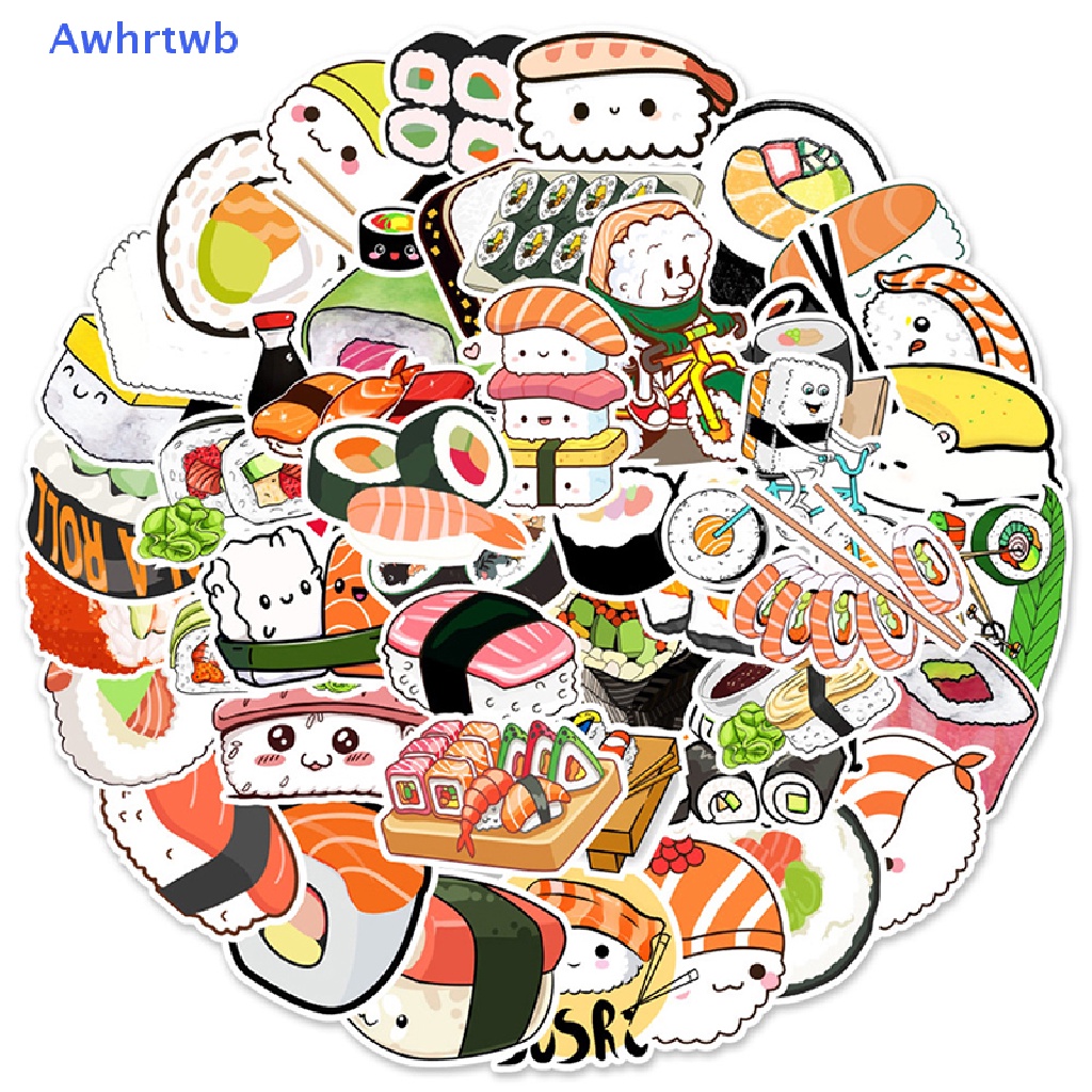 Bộ 50 Miếng Dán Trang Trí Hình Thức Ăn Kiểu Nhật Bản Dễ Thương Mới
