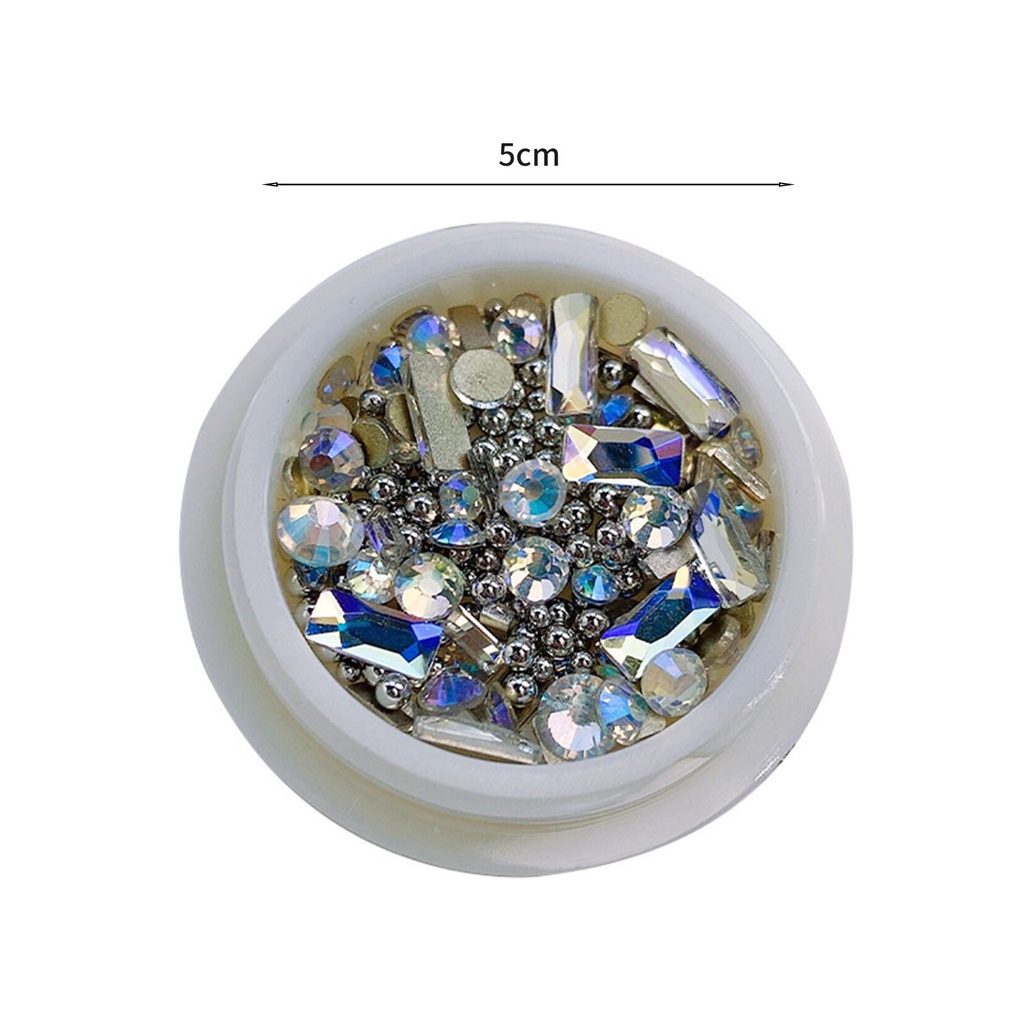 1 Hộp Hạt Pha Lê 3D Lấp Lánh Dùng Trang Trí Móng Tay Nghệ Thuật Charms