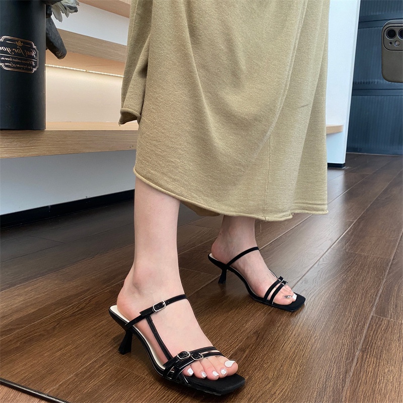 Sandal Cao Gót Quai Ngang Thiết Kế Mới Thời Trang Mùa Hè 2023 Dành Cho Nữ