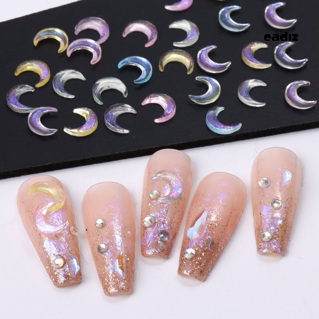 Phụ Kiện Trang Trí Móng Tay Nghệ Thuật Hình Mặt Trăng 3D Bằng Nhựa Resin