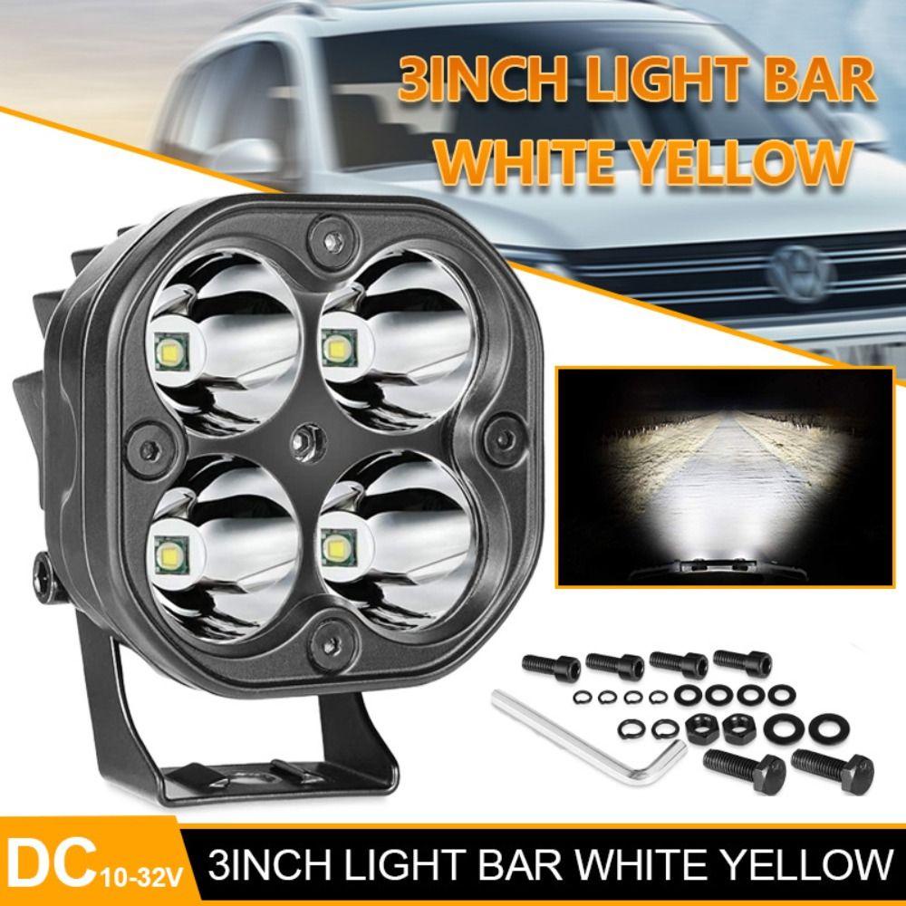 Đèn Led Vuông Ánh Sáng Trắng 3 Inch Chống Thấm Nước Thông Dụng Cho Xe Hơi / Xe Máy