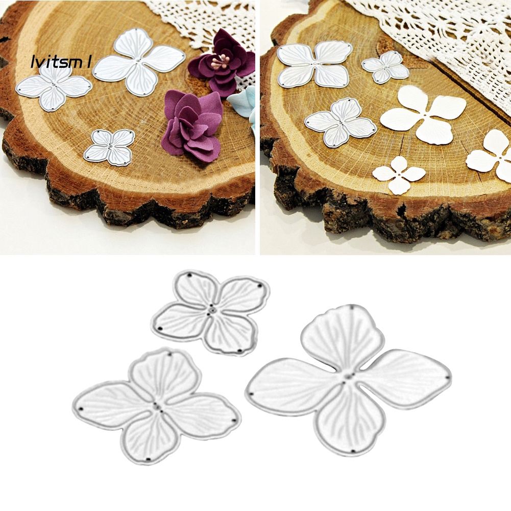 Set 3 Khuôn Cắt Giấy Kim Loại Hình Hoa Xinh Xắn