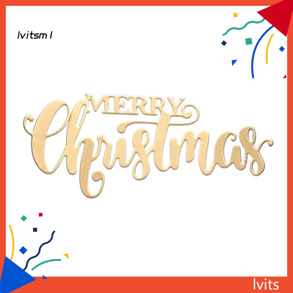 Khuôn Cắt Giấy Làm Từ Kim Loại Hình Chữ Merry Christmas Trang Trí Scrapbook