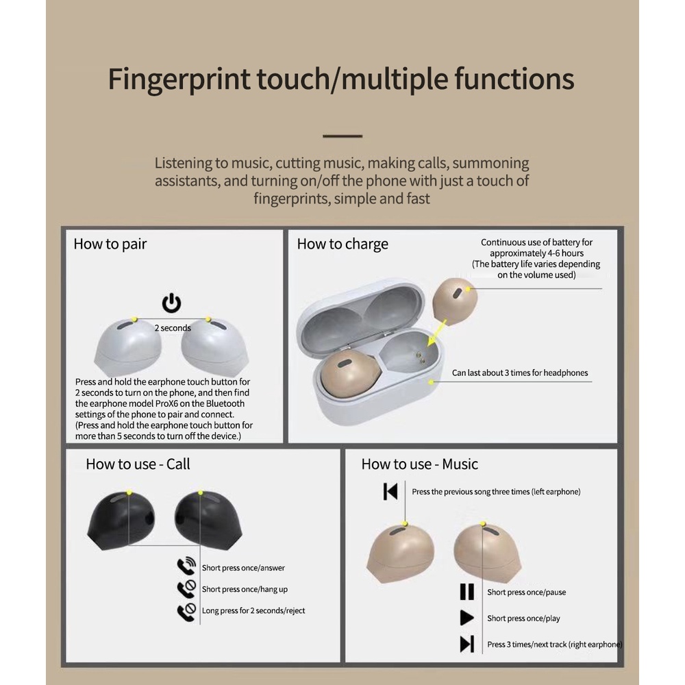 Sẵn Sàng Tai Nghe Bluetooth Giảm Tiếng Ồn Mới Xuyên Biên Giới 2023 Tai Nghe Tws Mini Macaron 5.3 Tai Nghe Không Dây Không Nhét Tai