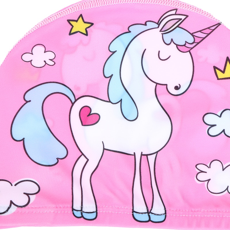 Mũ Bơi Bảo Vệ Tai In Họa Tiết Hoạt Hình Dễ Thương Cho Bé Từ 2-5 Tuổi