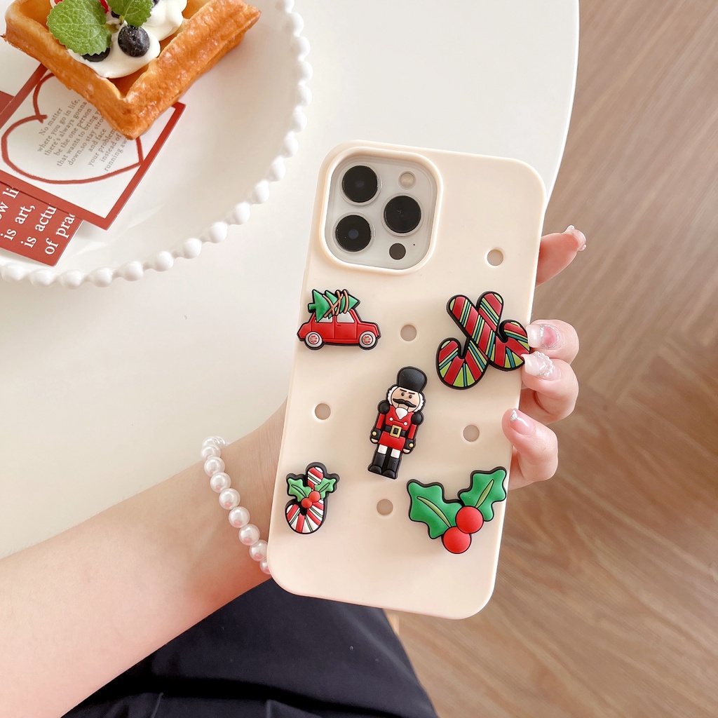 Ốp Điện Thoại Silicon Tpu Mềm Họa Tiết Hoạt Hình 3D DIY Bảo Vệ Toàn Diện Cho iPhone 14 13 12 11 Pro Max