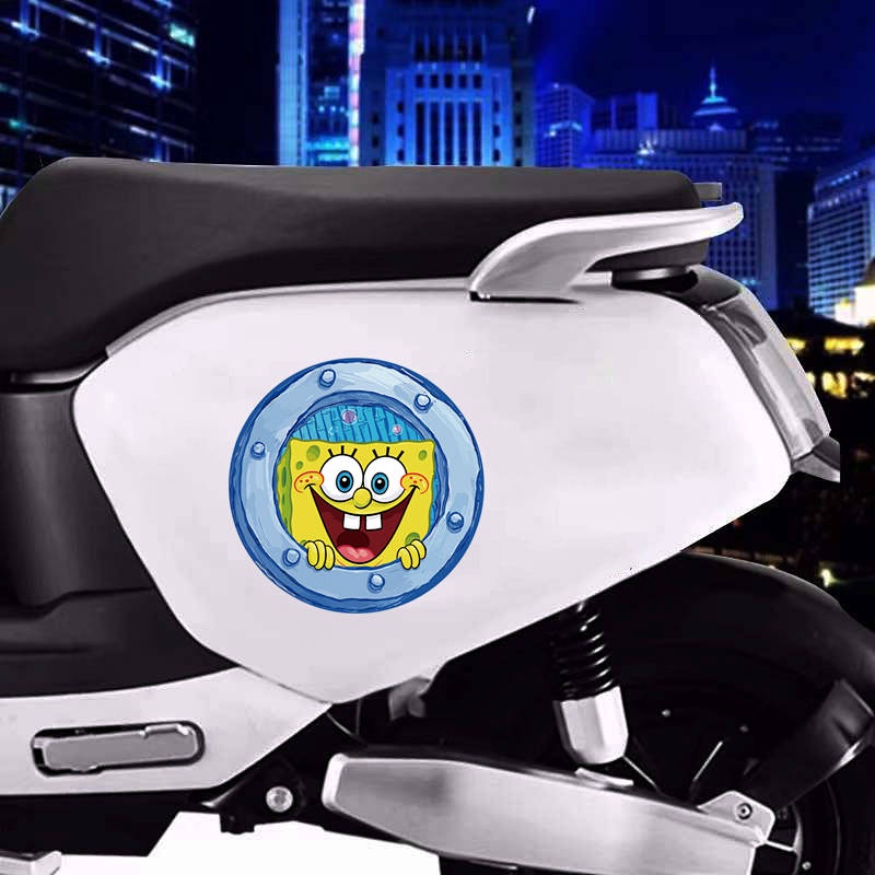 Sponge Baby Funny Car Stickers Car Head Window Fuel Tank Cover Scratch Hidden Sticker Car Cartoon Stickers Waterproof lWR4