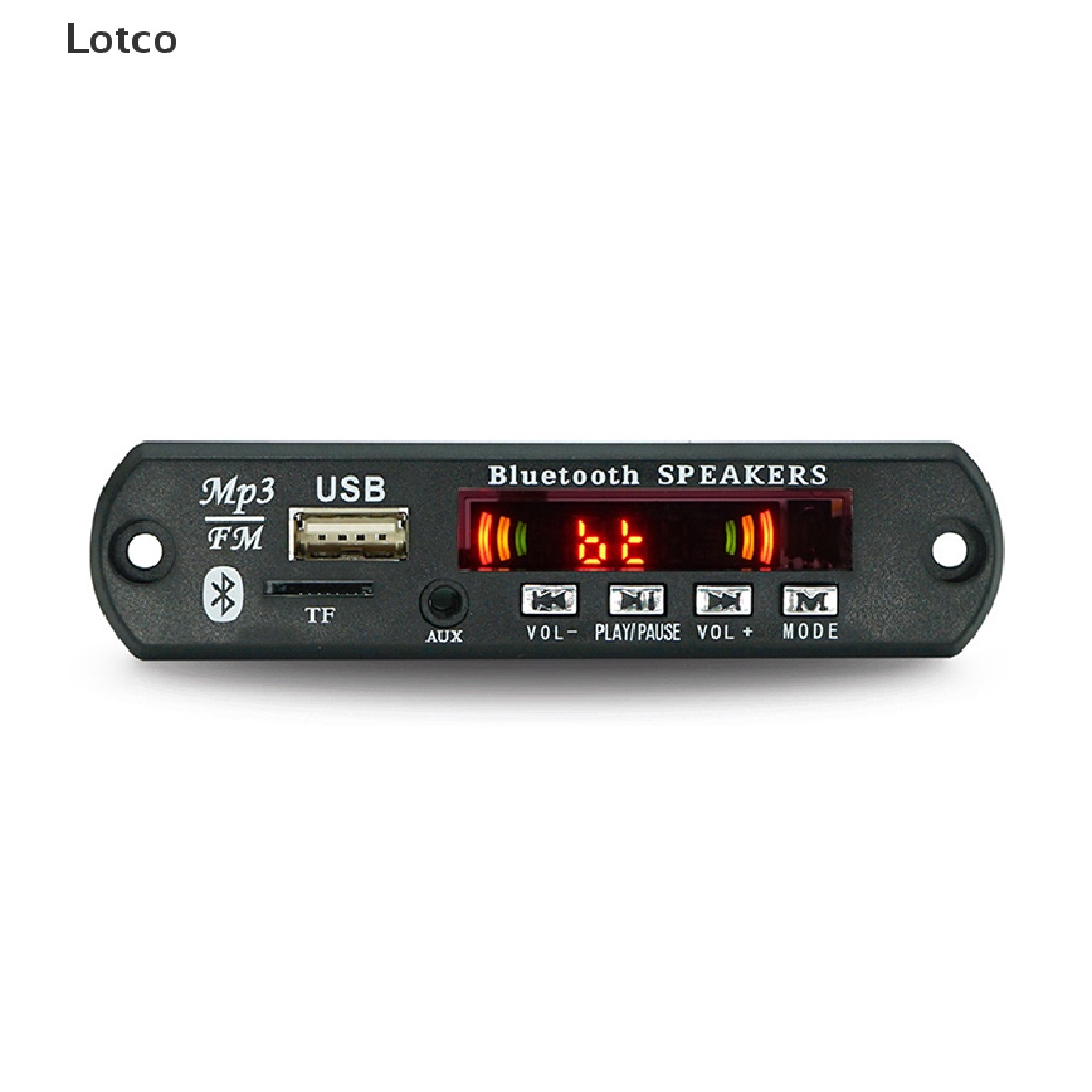 Lotco Không dây bluetooth 5.0 9V-12V MP3 WMA Bảng Giải mã âm thanh xe hơi USB TF FM Đài phát thanh mô-đun Màn hình màu máy nghe nhạc MP3 với điều khiển từ xa VN