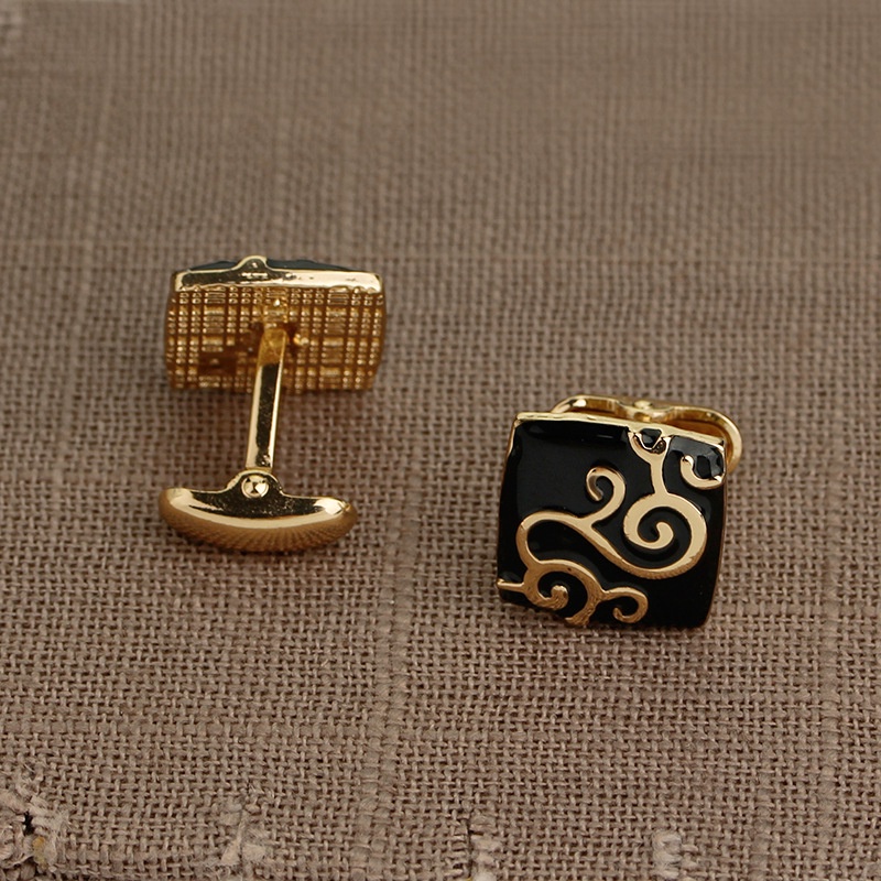 Khuy Măng Sét Hình Đám Mây Màu Vàng Đen Thời Trang Công Sở Cho Nam