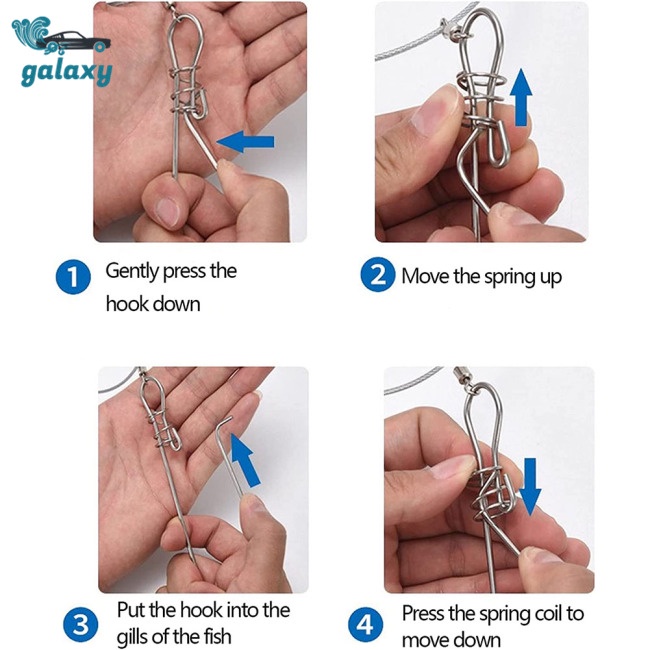 Galaxy Móc Khóa Lưỡi Câu Cá Bằng Thép Không Gỉ