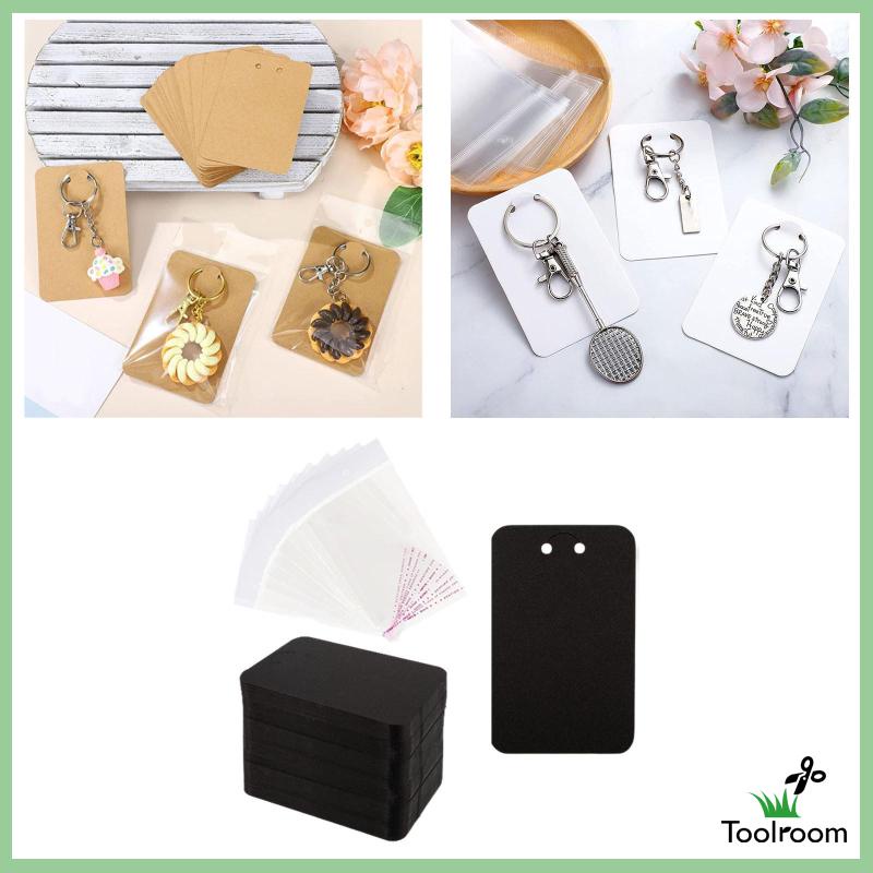 Bộ 100 Thẻ Trưng Bày Kèm Móc Khóa Tự Niêm Phong Túi Đựng 3 '' X4.7 ''