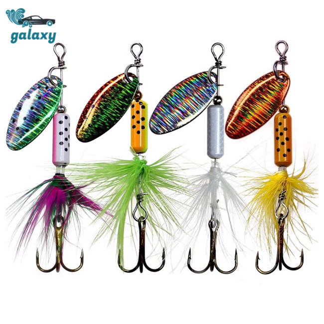 Galaxy Set 4 Mồi Giả Nhử Cá 6.5cm3.5g Bằng Lông Vũ Gắn Kèm Móc Câu Tiện Dụng