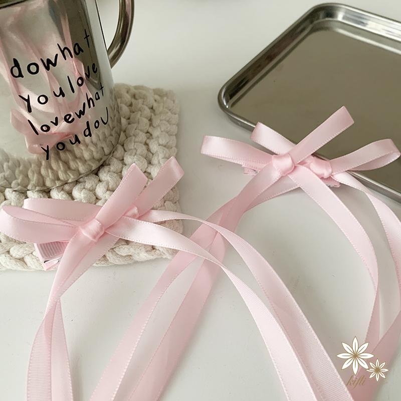 Kẹp Tóc Nơ Ruy Băng Thắt Bím Phong Cách Hàn Quốc Ngọt Ngào Cho Nữ