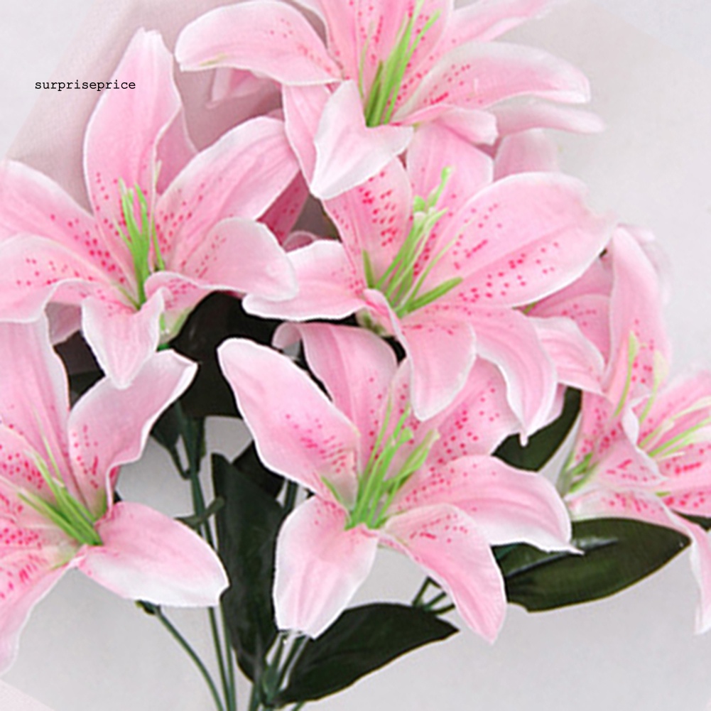 1 Bó Hoa Lily Nhân Tạo 10 Bông Trang Trí Tiệc Cưới