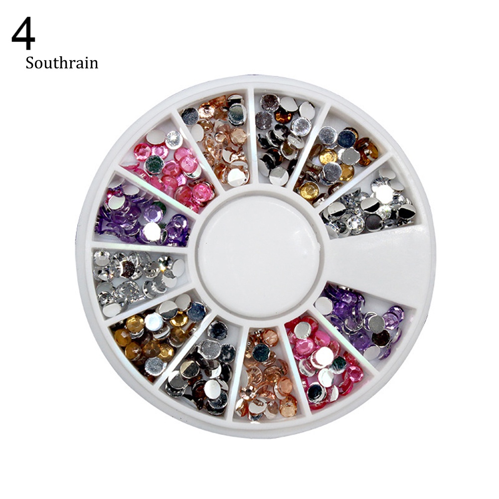 Hộp 12 Ngăn Đựng Hạt Kim Sa 3D Tự Trang Trí Móng Tay