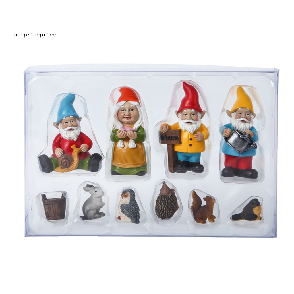Spa Set 10 Bức Tượng Gnomes Vẽ Tay Cho Nhà Búp Bê