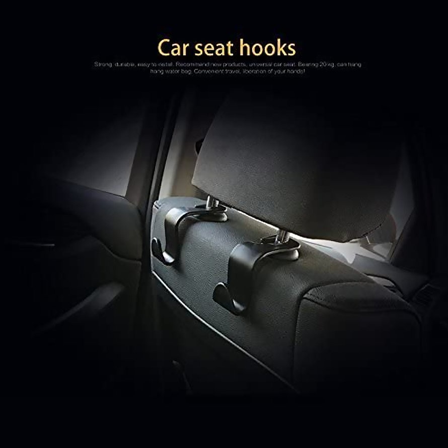 2Pcs Hooks Car Seat Hanger Headrest Bearing For Clothes Coats Hanging Hooks