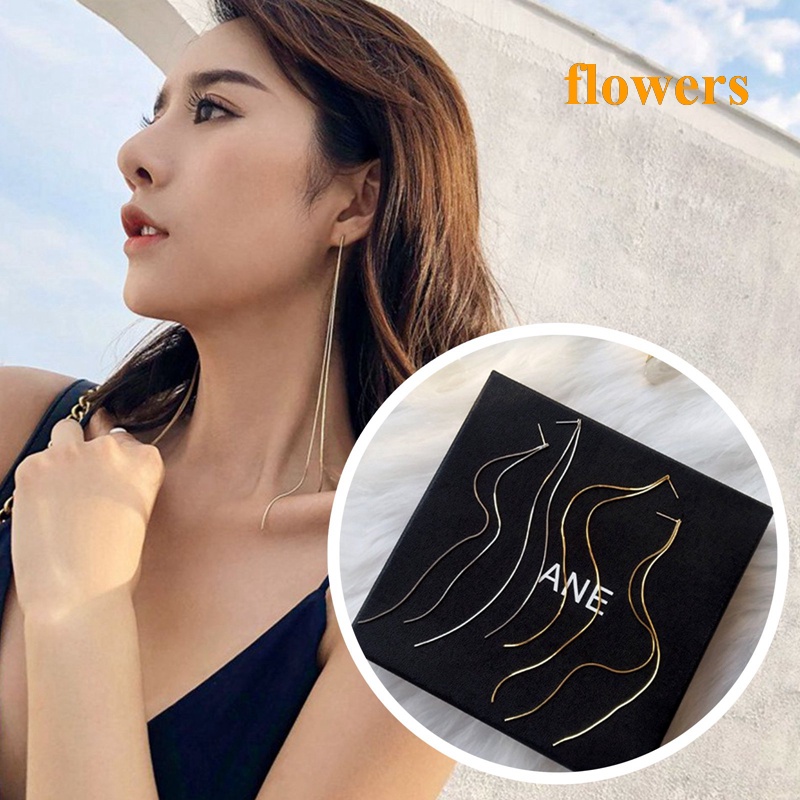 Đôi Bông Tai Dáng Dài Hình Hoa Thời Trang Cho Nữ
