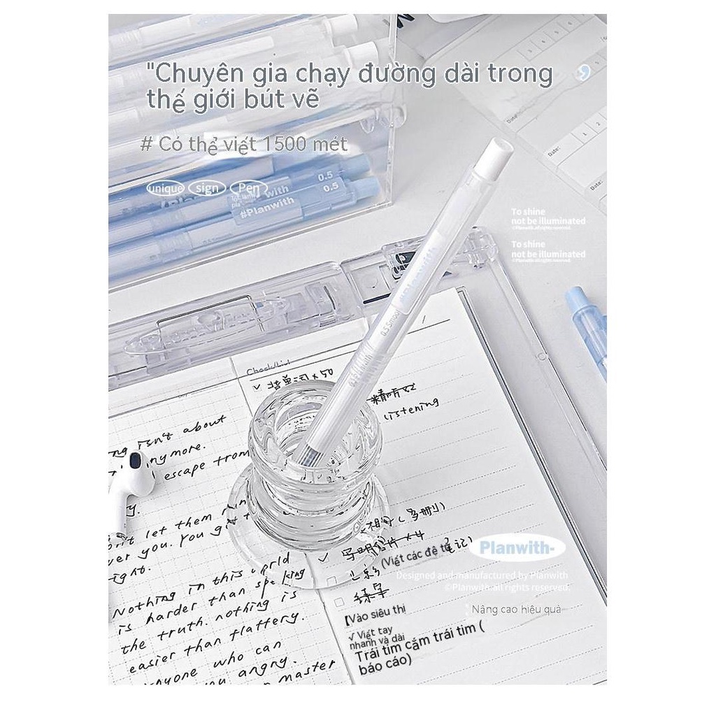Hộp Bút Mực Gel Trong Suốt Ngòi 0.5mm Dành Cho Học Sinh